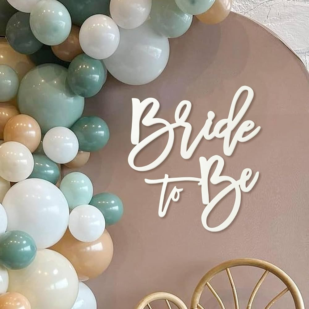 Bride to Be Sign - White Felt Letters Bridal Shower Sign for Backdrop Bride to Be Sign Letters for Balloon Arch Photo Props Bachelorette Engagement Wedding | Amazon (US)