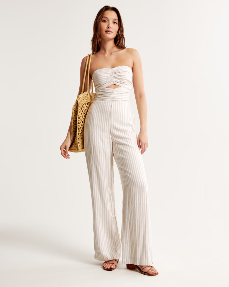Women's Strapless Cutout Jumpsuit | Women's | Abercrombie.com | Abercrombie & Fitch (US)