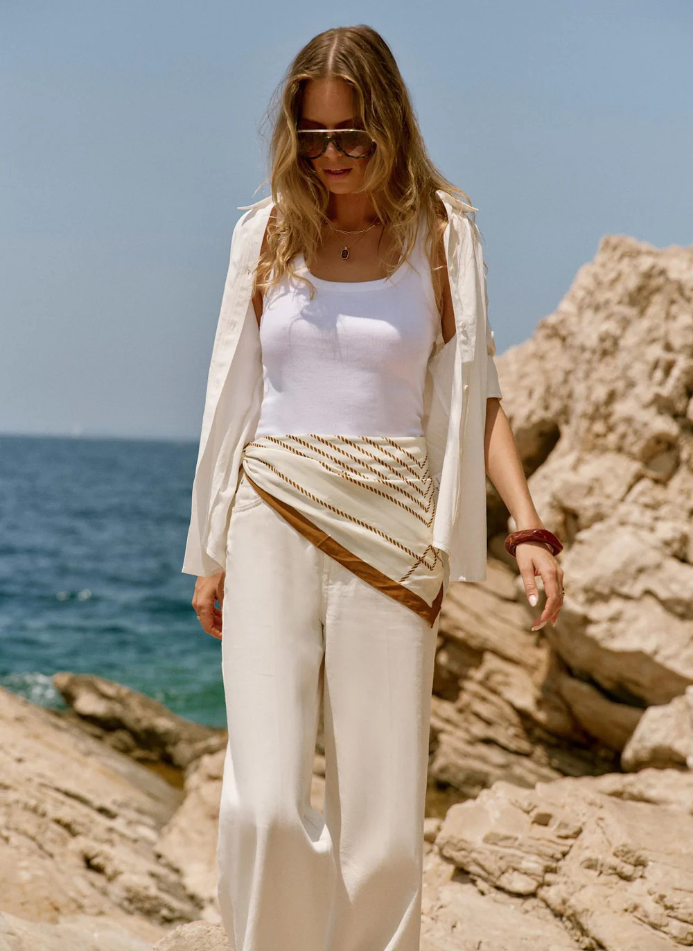 White Scoop Neck Vest | Mint Velvet - US