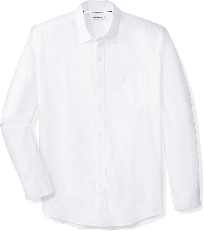Amazon Essentials Men's Long-Sleeve Regular-fit Casual Poplin Shirt | Amazon (US)