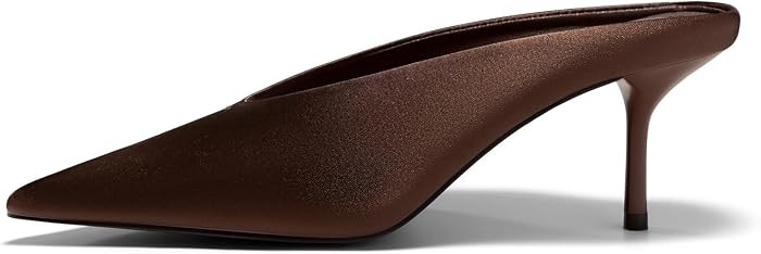 Coutgo Womens High Heels Mules Closed Pointed Toe Slide Sandals Slip On Summer Dress Shoes | Amazon (US)