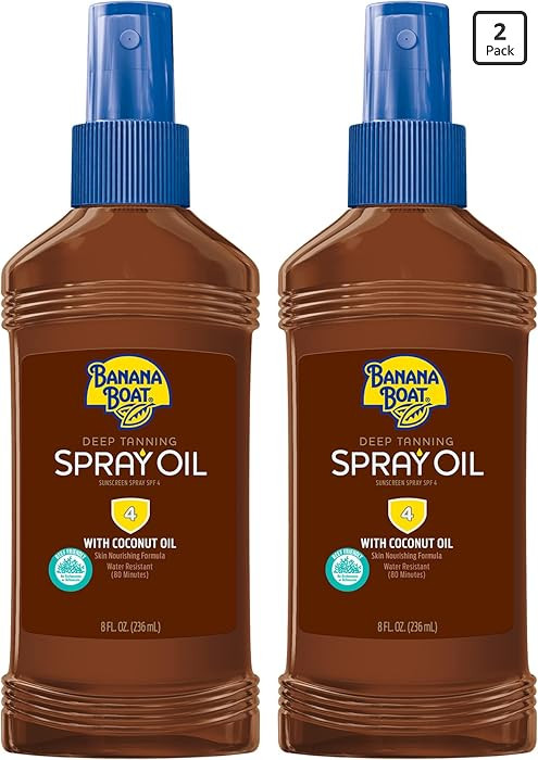 Banana Boat Deep Tanning Oil Spray SPF 4 | Dark Tanning Oil with SPF 4 Sunscreen, Water Resistant... | Amazon (US)