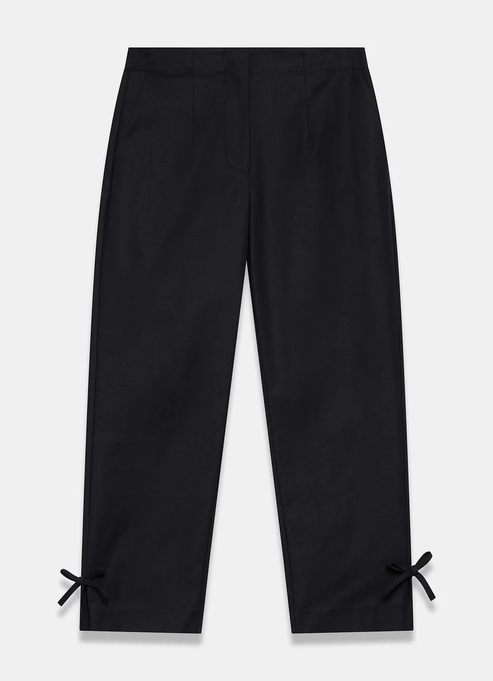 Black Cotton Blend Capri Trousers | Mint Velvet