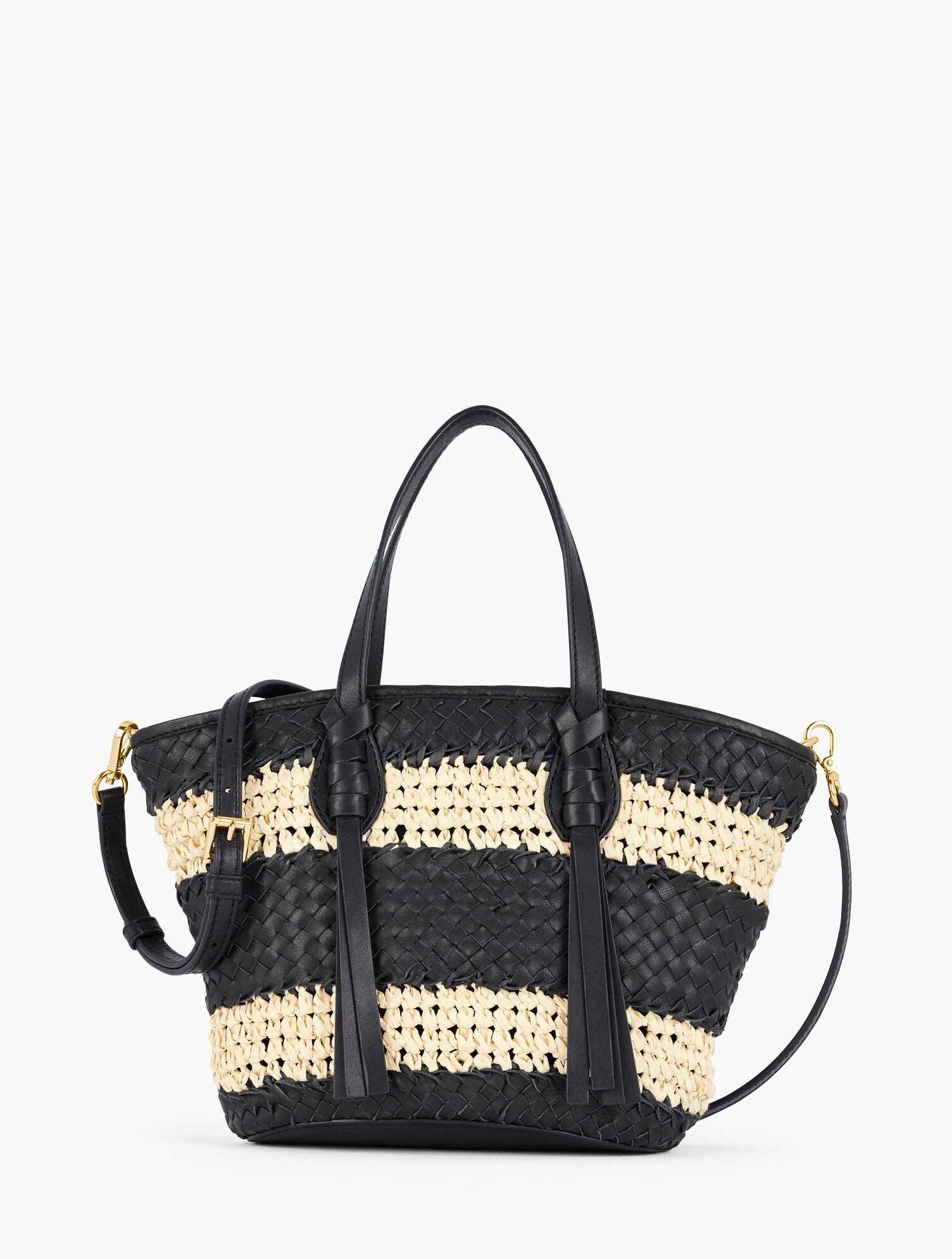 Leather Trim Straw Tote | Talbots