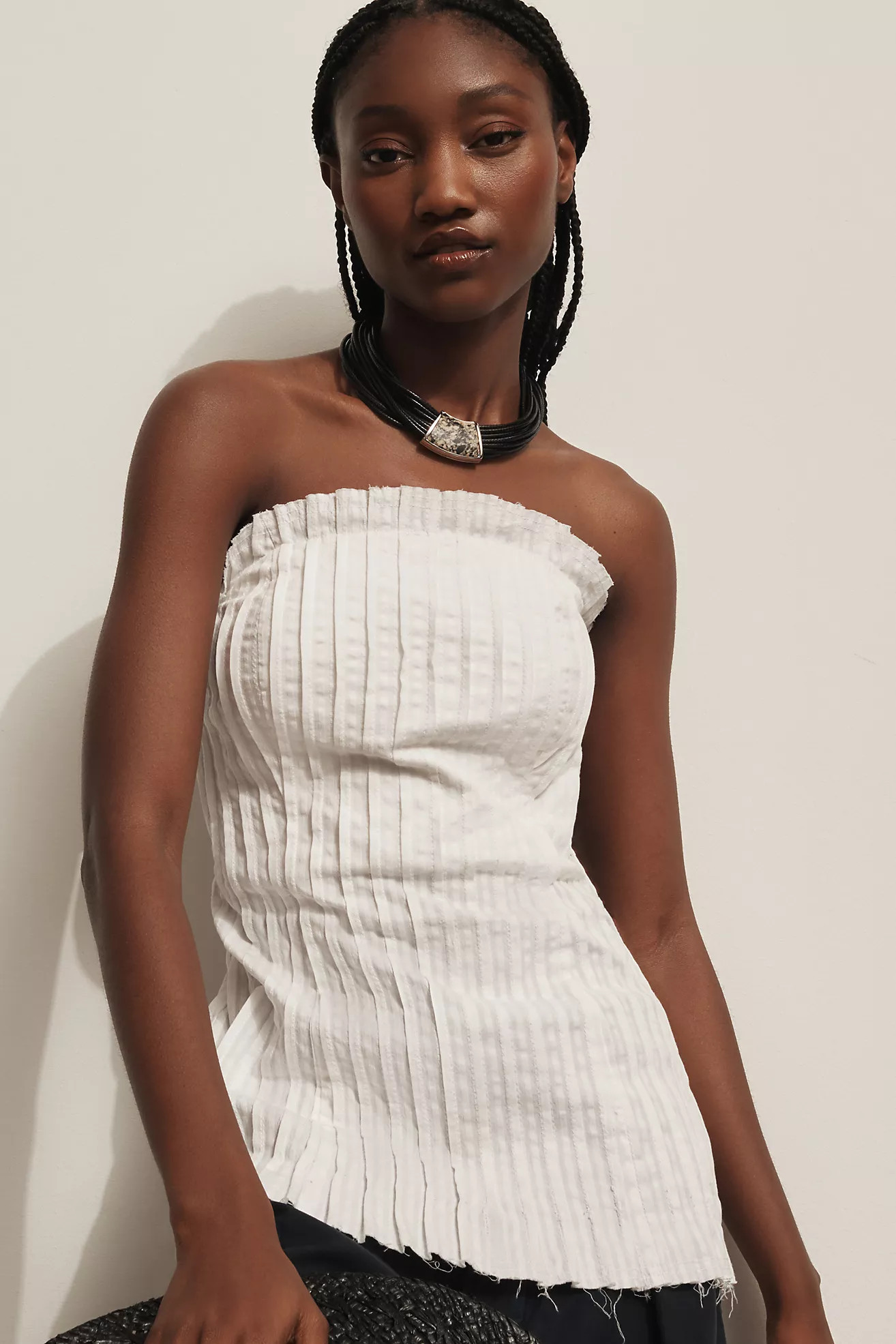 Pilcro Strapless Pintuck Top | Anthropologie (US)