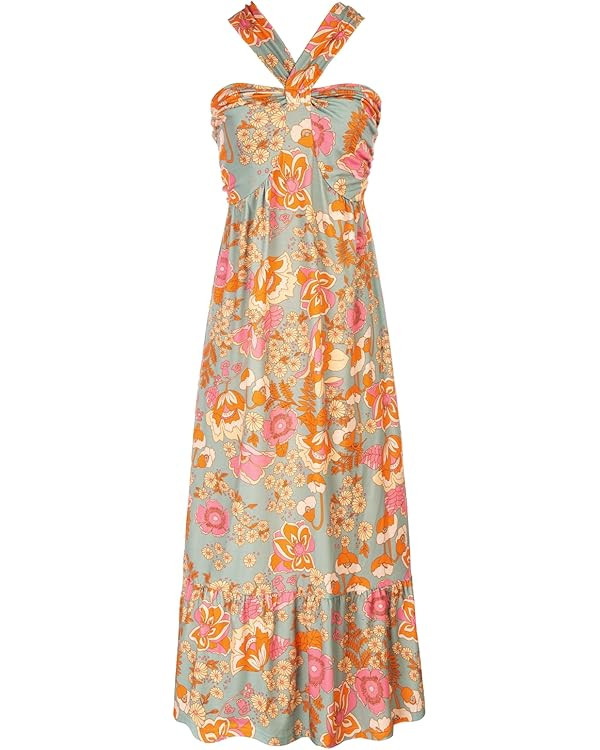 GRACE KARIN 2024 Women's Criss Cross Halterneck Sleeveless Summer Floral Print Flowy A Line Maxi ... | Amazon (US)