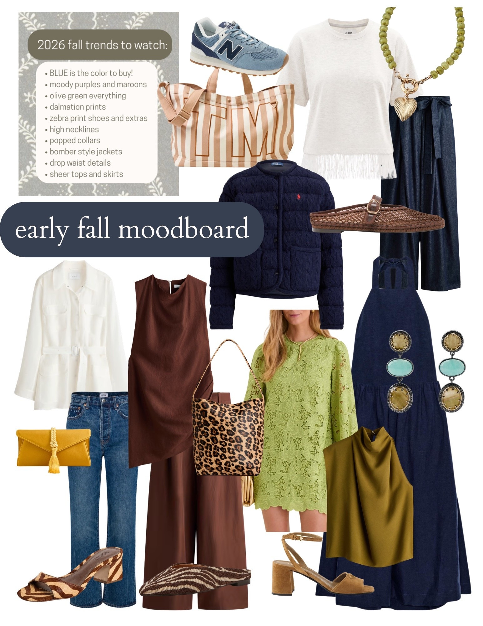 My Early Fall Mood - blue and green dominant with textures and elevated basics. Need it all!
