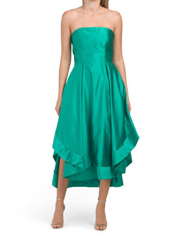 Made In Usa Strapless Satin Cocktail Dress | TJ Maxx