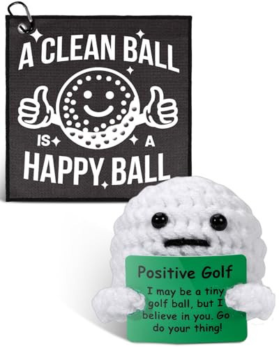 AICase Golf Gifts Funny Positive Golf Ball Crochet Gag Gift Ideas with Golf Towel, Cool Stuff Golf Accessories for Men, Women, Golfers, Dad, Fathers, Coworkers, Friends, Christmas, Birthday | Amazon (US)