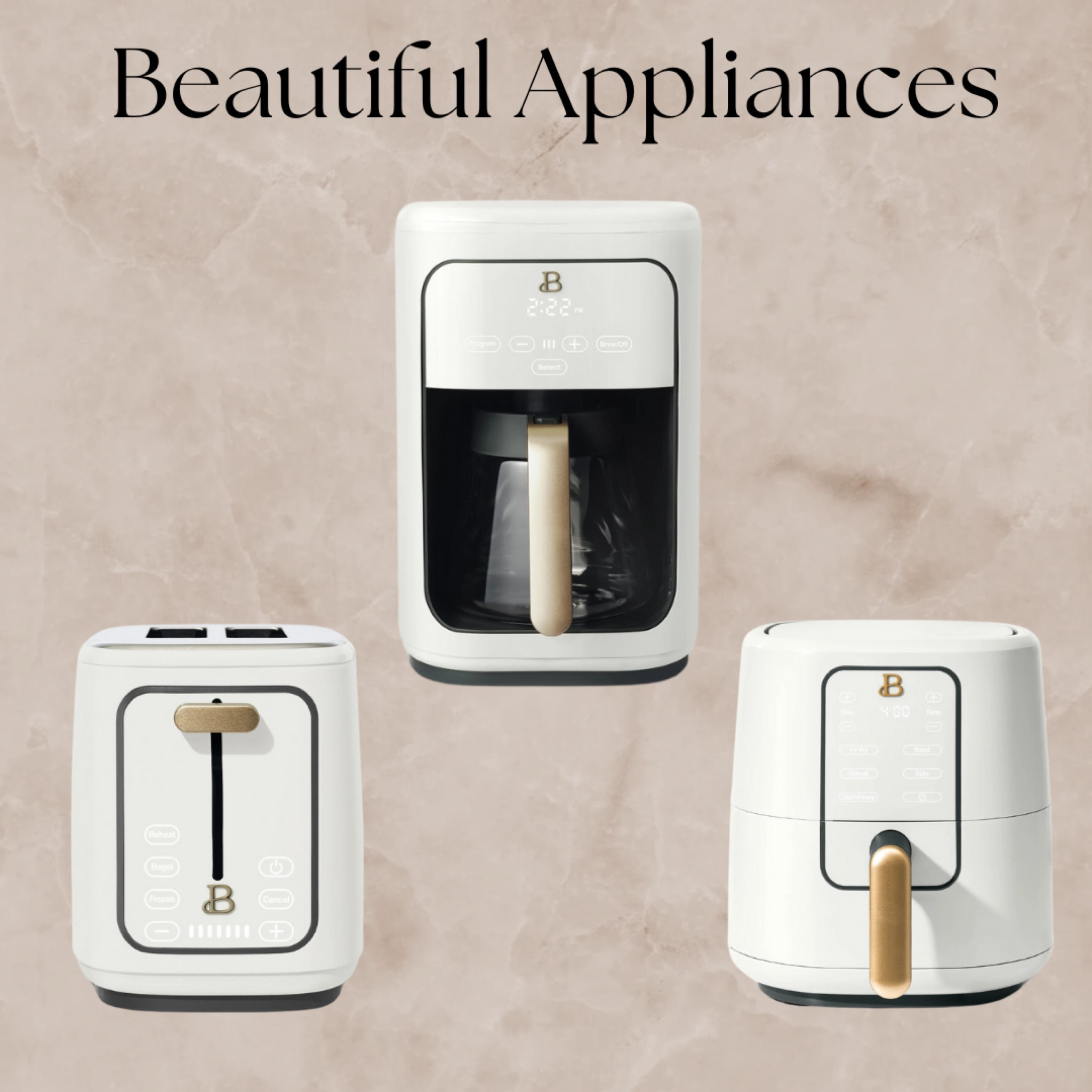 I have all of these in my kitchen! I love the look of them, and they work great! 

#walmartfinds #walmarthome #kitchenfinds #kitchenappliances #coffeemaker #airfryer #toaster 

#LTKHome