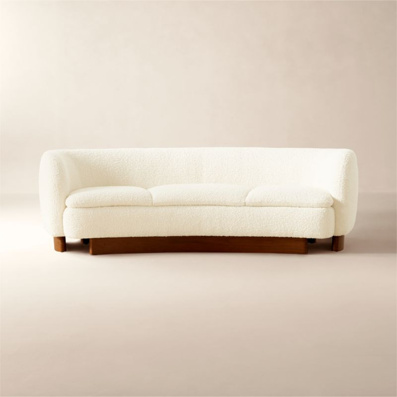 Muir Curved White Boucle Sofa | CB2 | CB2