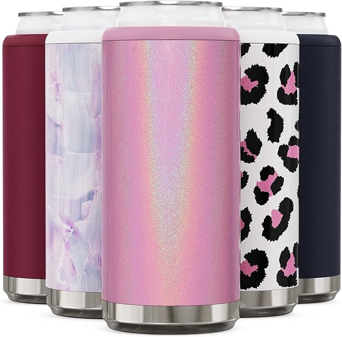 Maars Skinny Can Cooler for Slim Beer & Hard Seltzer | Stainless Steel 12oz Sleeve, Double Wall V... | Amazon (US)