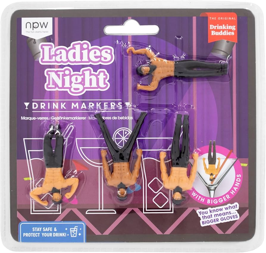 NPW Ladies Night Drink Markers, Original Drinking Buddies & Wine Glass Charms for Family Get Toge... | Amazon (US)
