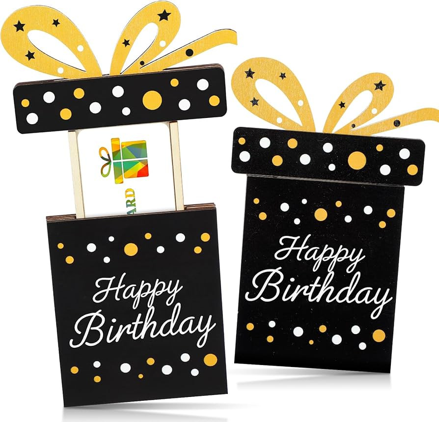Kathfly Cheerful Birthday Gift Card Holders, Wooden Gift Cardholder Pull Out, and Cute Card Holde... | Amazon (US)