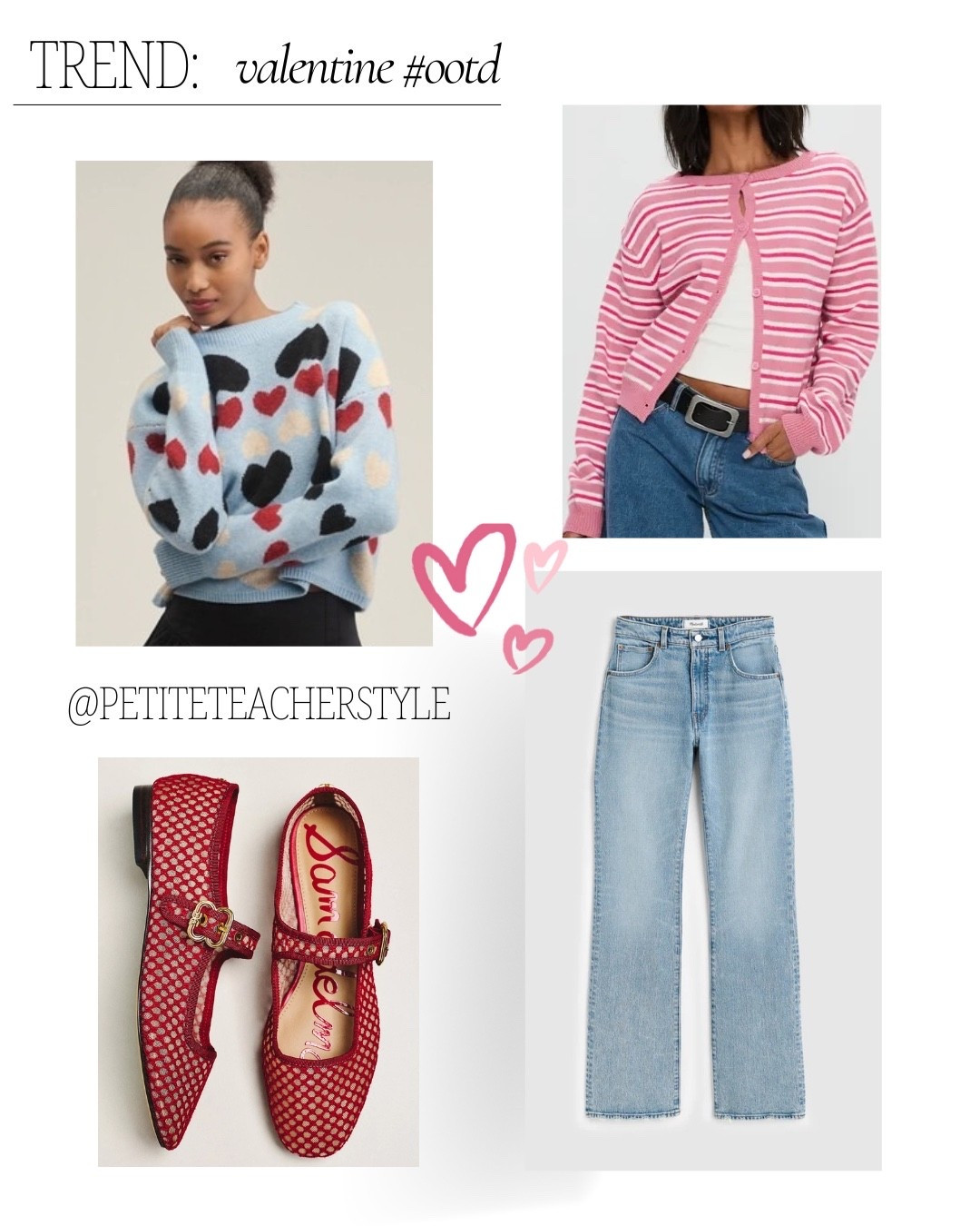Valentine’s Day outfit inspo 💗




Valentine sweaters | Galentine’s Day | heart sweaters | red flats 




#LTKmomlife #LTKSeasonal #LTKootd
