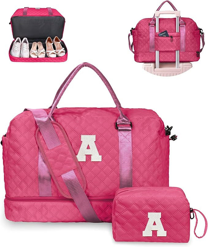 Women Gift, Teen Gifts for Girls-Initial Travel Bag with Shoe Compartment, Personalized Weekender... | Amazon (US)