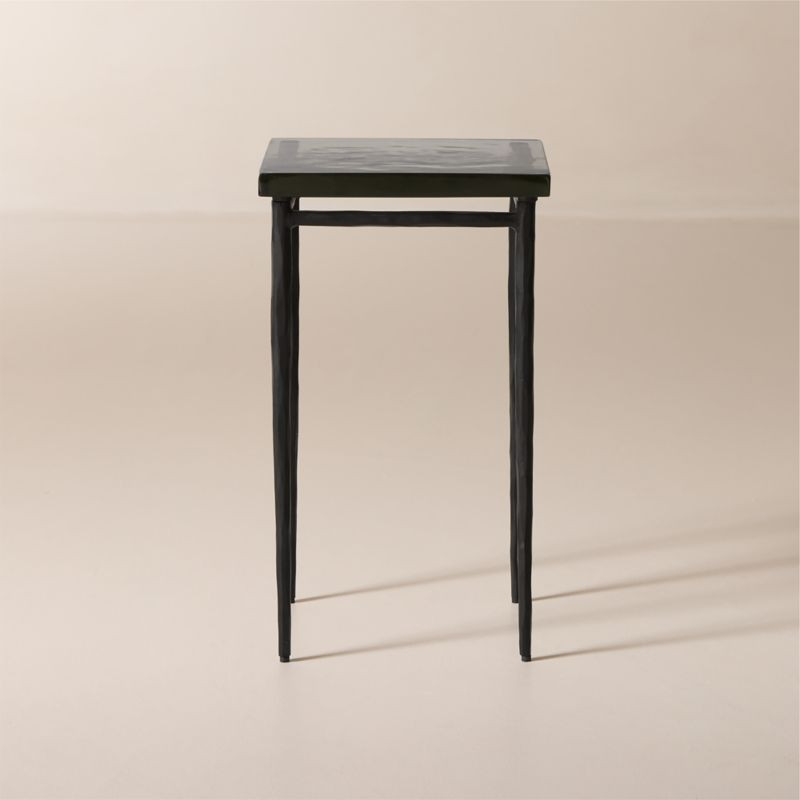Nari Short Cast Glass and Iron Side Table | CB2 | CB2