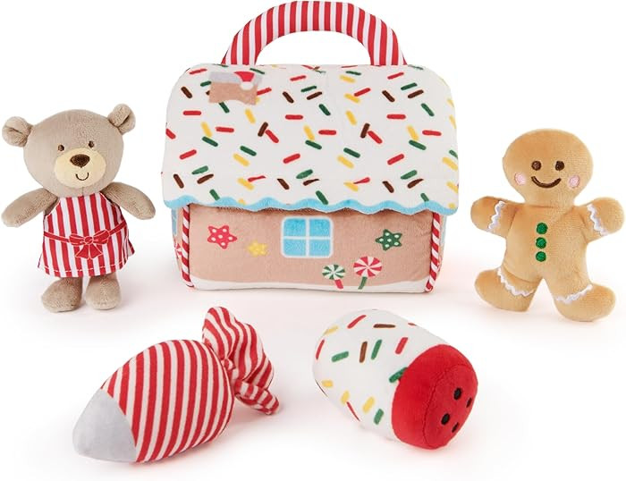 GUND Baby Play Soft Collection, My First Gingerbread House 5-Piece Playset with Rattle, Squeaker ... | Amazon (US)
