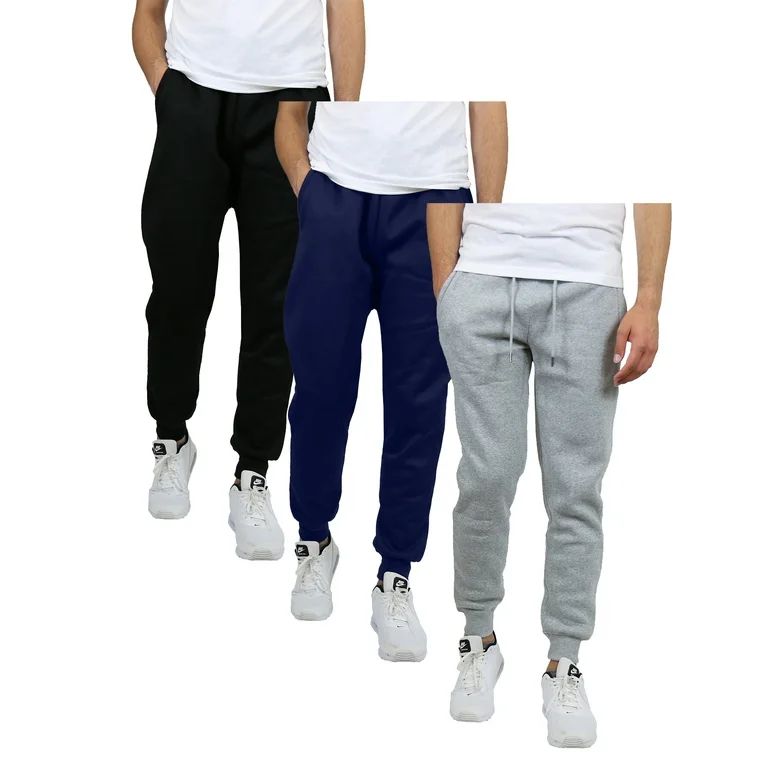 3-Pack Mens Slim Fit Fleece Jogger Sweatpants (S-2XL) - Walmart.com | Walmart (US)