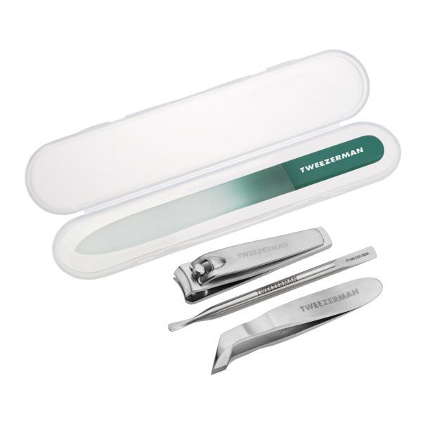 Emerald Shimmer Nail Care Set Includes Glass Nail File, Nail Clipper, Cuticle Pushy & Cuticle Nip... | Walmart (US)