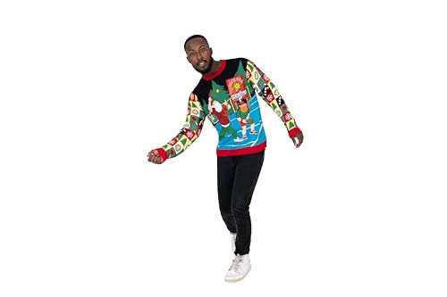 Blizzard Bay Men's Ugly Christmas Sweater Drink Pocket, Pickle Ball Red, Small | Amazon (US)
