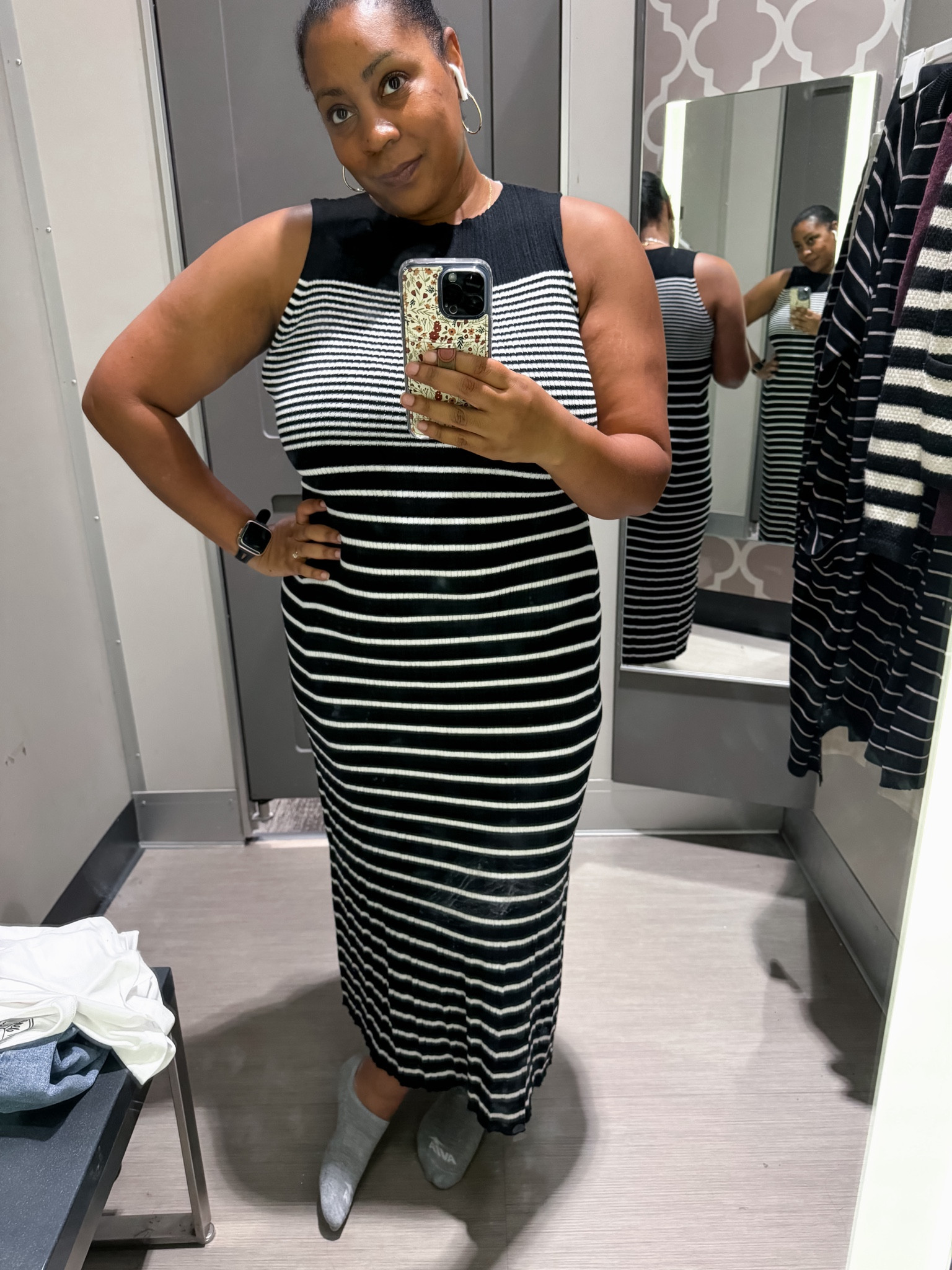 This striped sweater dress is so soft and comfortable. Perfect for the office as we transition to fall. It fits tts I’m wearing size xl  

#LTKMidsize #LTKStyleTip #LTKFindsUnder50