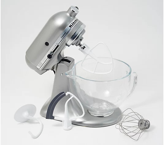 KitchenAid 5-qt Artisan 325W Tilt-Head Stand Mixer w/ Glass Bowl | QVC