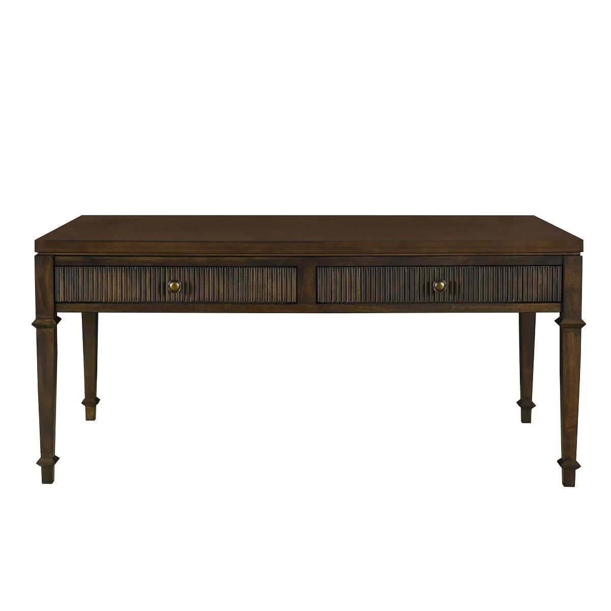 Martha Stewart Kenna Fluted 2 Drawer Coffee Table Brown | Target