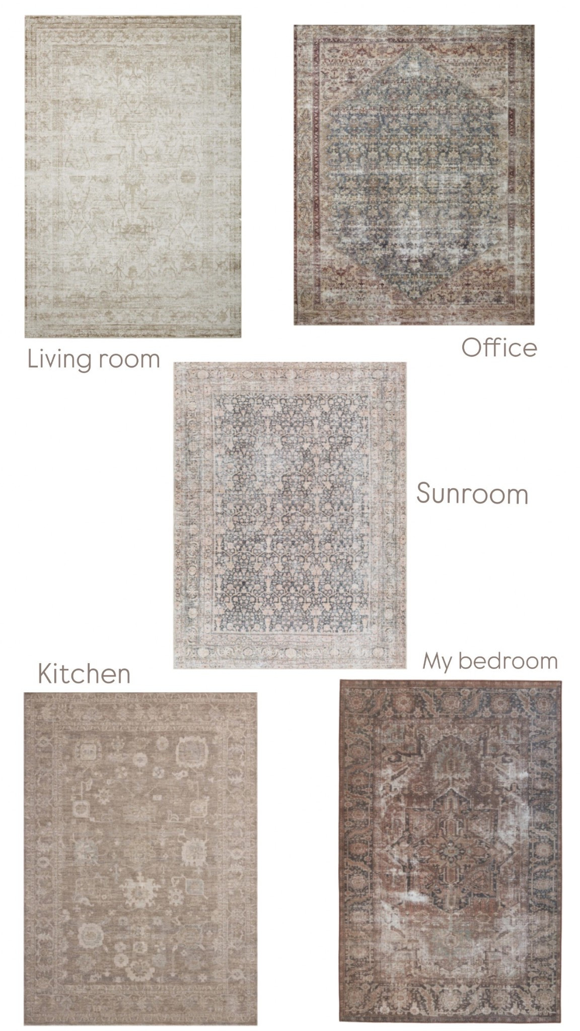 Here are some of the rugs in my house! 

Living room: Honora
Office: Georgie
Sunroom: Kitzmiller
Kitchen: Louisa 
My bedroom: Minita Floral power

@wayfair #wayfair

#LTKHome