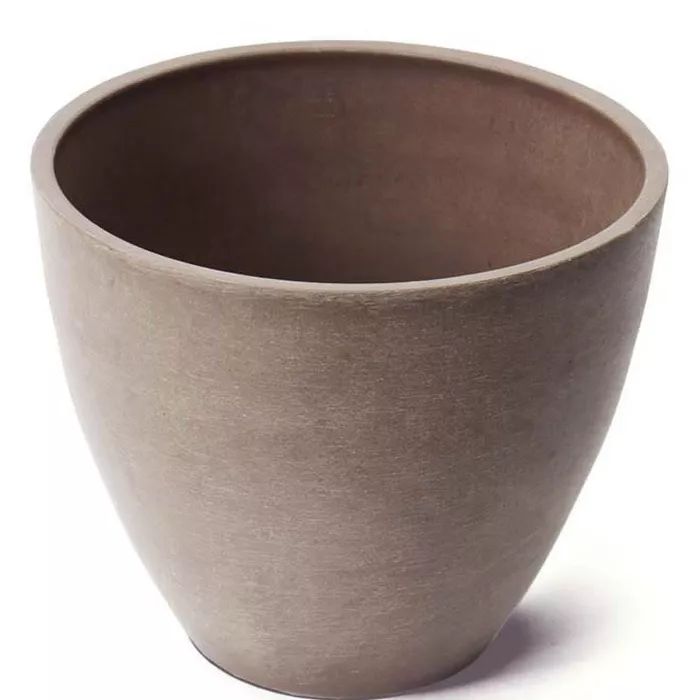 Algreen Round Curve Valencia Indoor and Outdoor Flower Pot Planter, Brown | Target