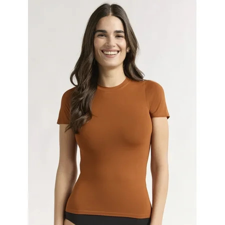 Joyspun Women s Everyday Seamless Shapewear T-Shirt Sizes S-3XL | Walmart (US)