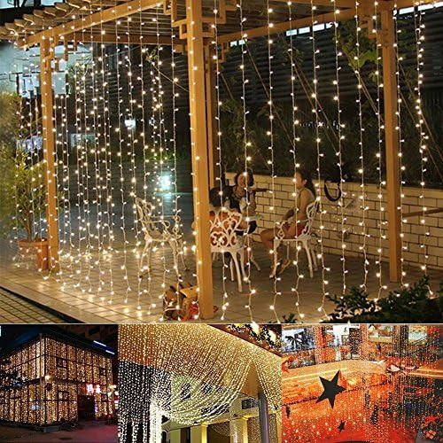 Curtain Lights 600 LED Window Curtain String Light Dripping 8 Lighting Modes 19.5ft x 9.8ft Indoo... | Amazon (US)