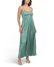 Pleated Satin Maxi Dress | Women | Marshalls | Marshalls