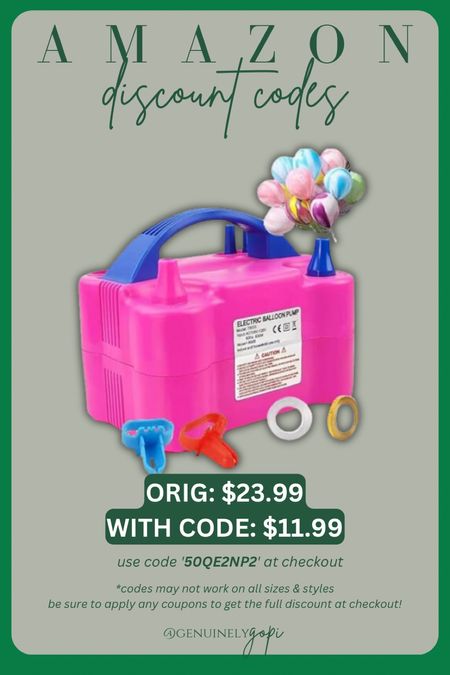 Amazon spring sale, Amazon discount code, electric balloon pump, party essentials, birthday party, baby shower

#LTKhome #LTKsalealert #LTKparties