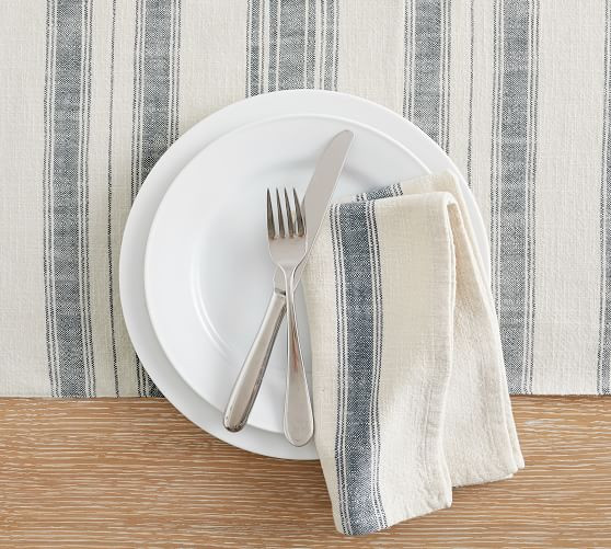 French Striped Organic Cotton Napkins - Set of 4 | Pottery Barn (US)