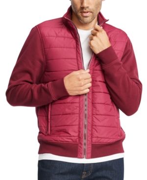 Tommy Hilfiger Men's Big & Tall David Mix-Media Full-Zip Jacket | Macys (US)