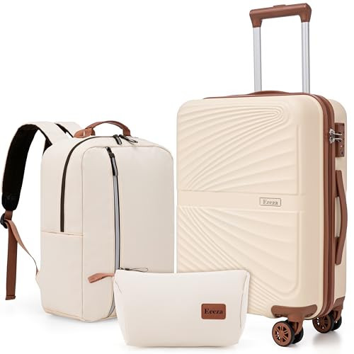 Eeeza Luggage Sets 3 Piece, Suitcases with Wheels, ABS Hard Case Luggage with TSA Lock Spinner Wheels, Carry On Luggage Set (20inch) | Amazon (US)
