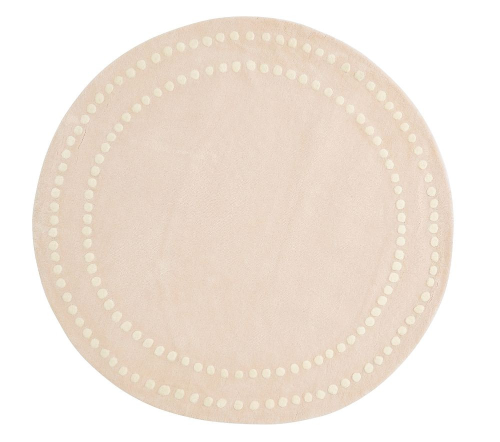 Pearl Dot Border 5' Round Rug | Pottery Barn Kids
