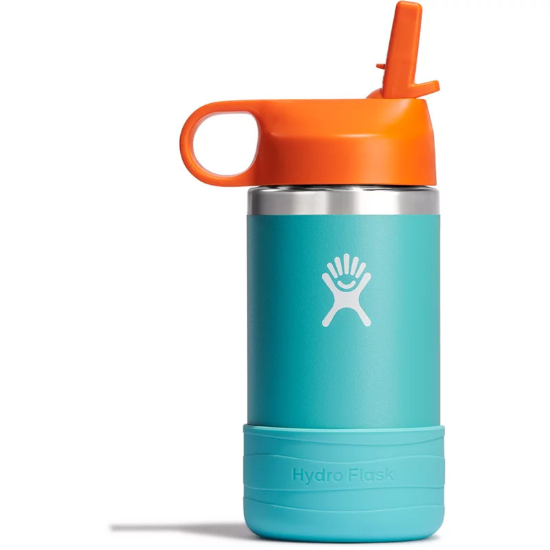 Hydro Flask 12 oz Wide Mouth Kids Water Bottle with Straw Cap and Boot | Academy Sports + Outdoors