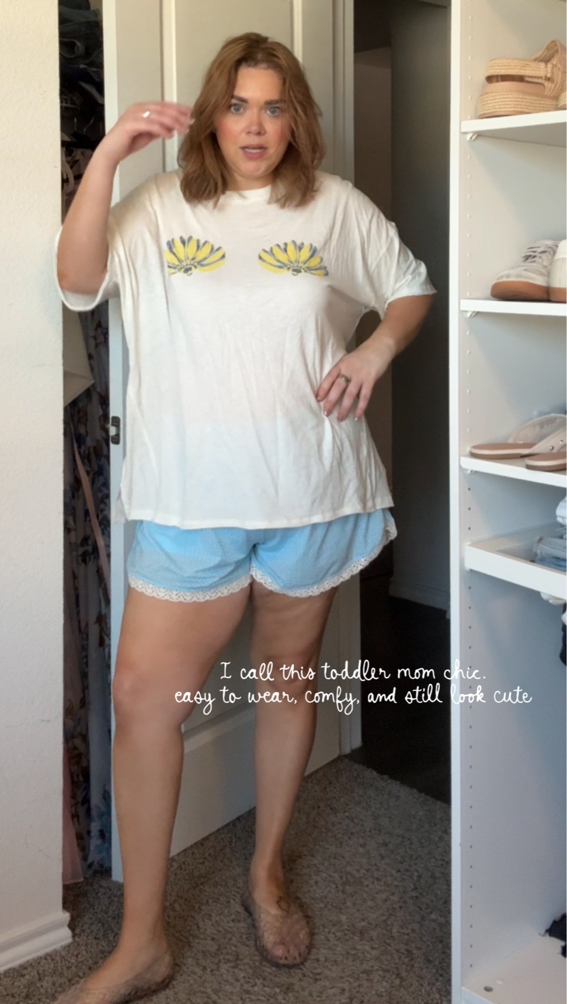 Easy summer outfit wearing xl in tee and shorts

#LTKmomlife