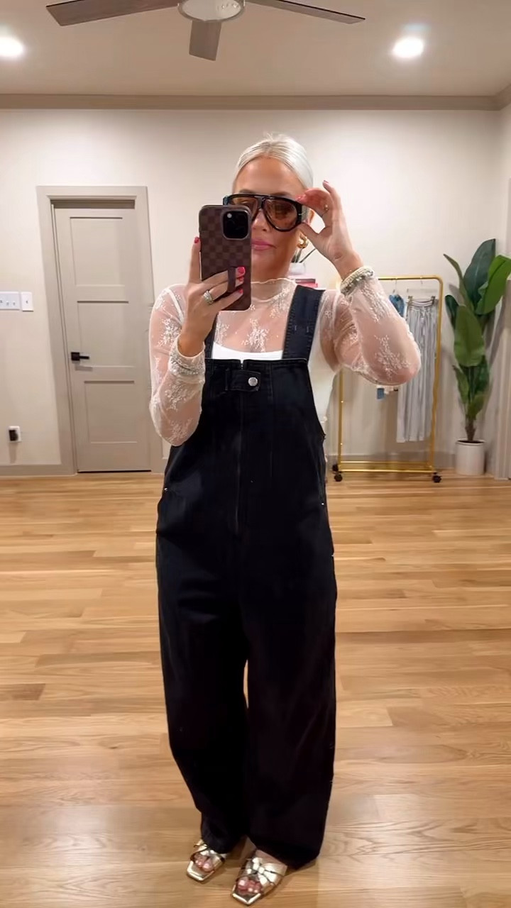 Loving these Amazon overalls! Overalls / medium Lace top / small 

#LTKSeasonal #LTKgrwm #LTKootd