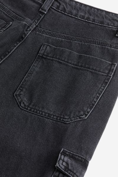 Denim cargo trousers - Black - Ladies | H&M US | H&M (US, CA, MX)