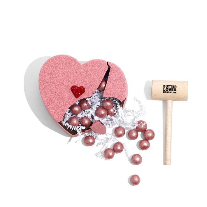 Butter Love & Hardwork Valentine's Day Breakable Chocolate Heart | Williams-Sonoma