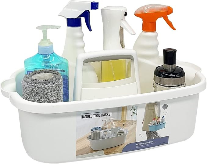 Multi-Purpose Plastic Cleaning Caddy with Handle, Shower Caddy Organizer/Storage Basket/Totes Por... | Amazon (US)