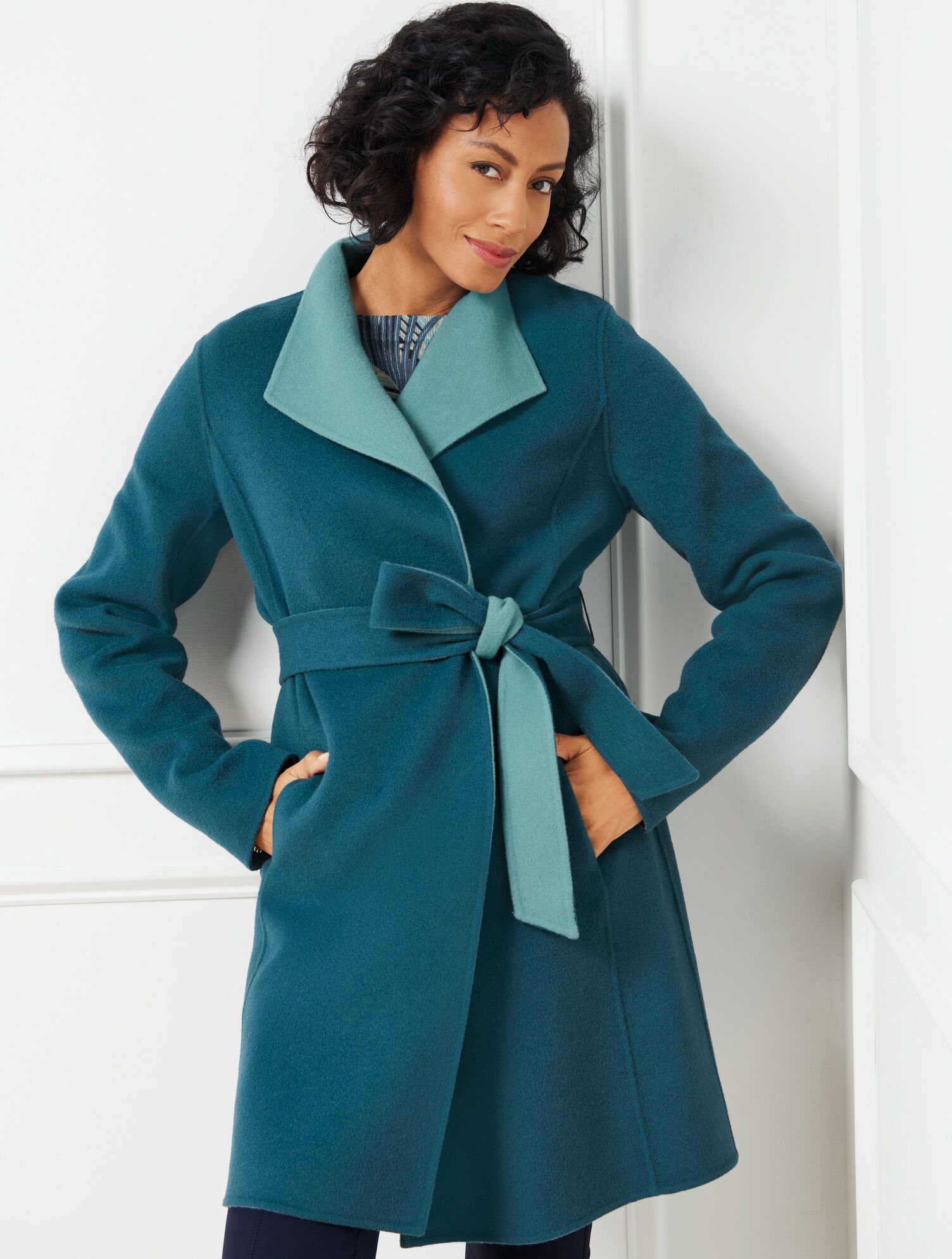 Belted Double Face Jacket | Talbots