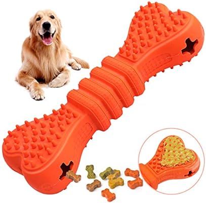 HAOPINSH Dog Chew Toys, Rubber Dog Treat Toys Dog Bone Puppy Teething Toy for Small Medium Large ... | Amazon (US)