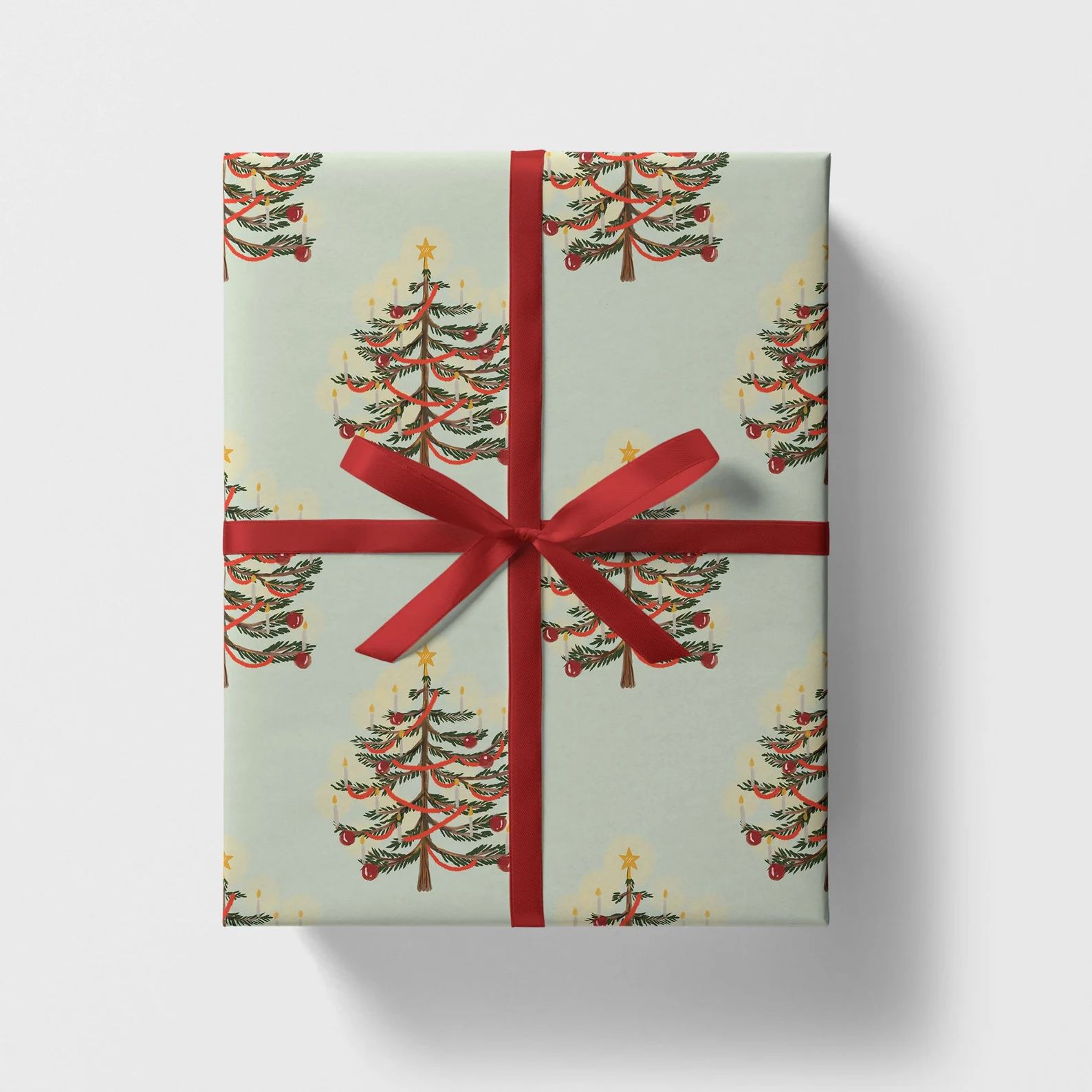 Christmas Tree Wrapping Paper  Illustrated Gift Wrap  - Etsy | Etsy (US)