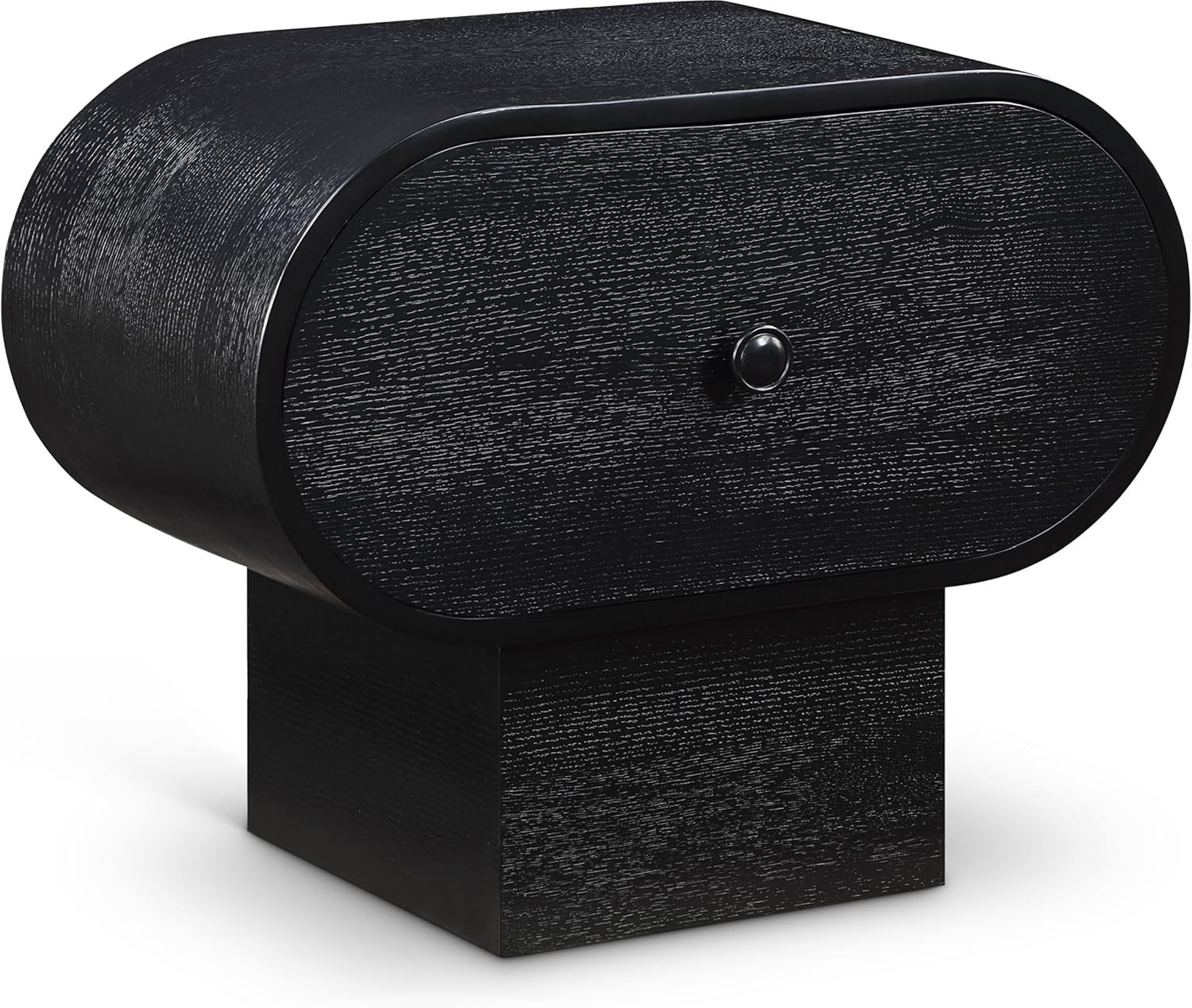 Meridian Furniture 752Black-NS Harlow Collection Art Deco Night Stand with Rich Black Finished Oa... | Amazon (US)