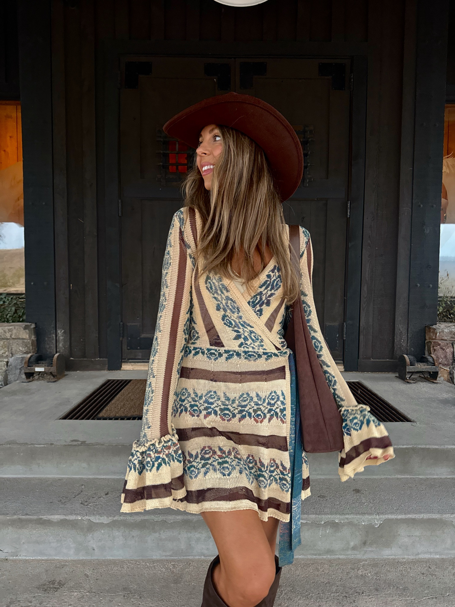 Free people long sleeve sweater dress xs 
Target boots 
Nordstrom leather jacket xs 



#LTKSeasonal #LTKStyleTip #LTKTravel