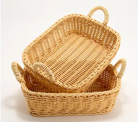 LocknLock S/2 Dishwasher Safe Rectangle Baskets with Handles - QVC.com | QVC